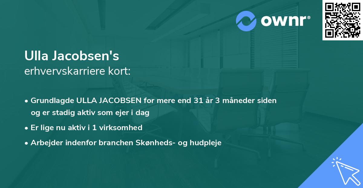 Ulla Jacobsen's erhvervskarriere kort