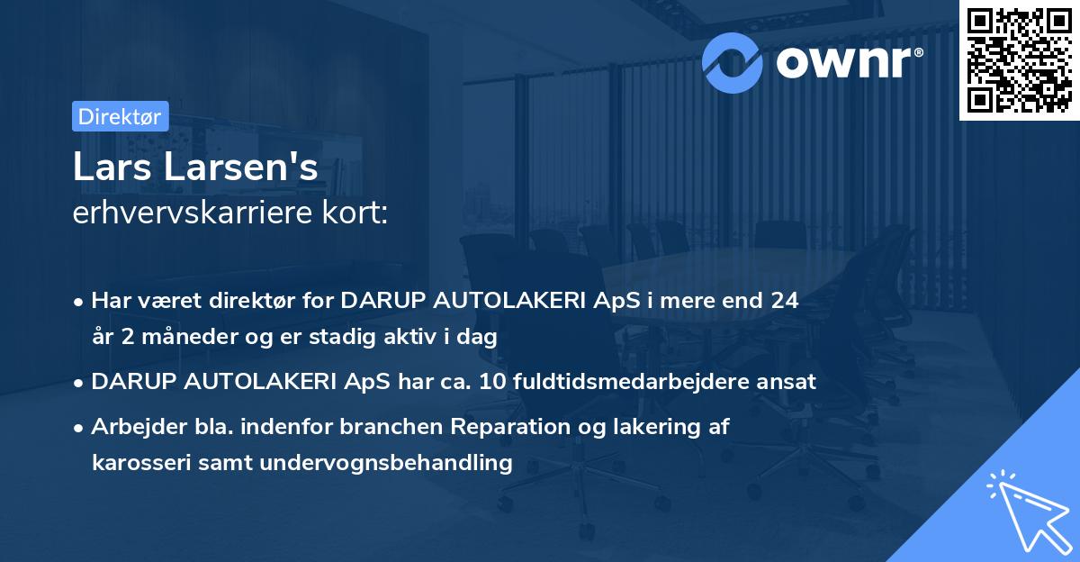 Lars Larsen's erhvervskarriere kort