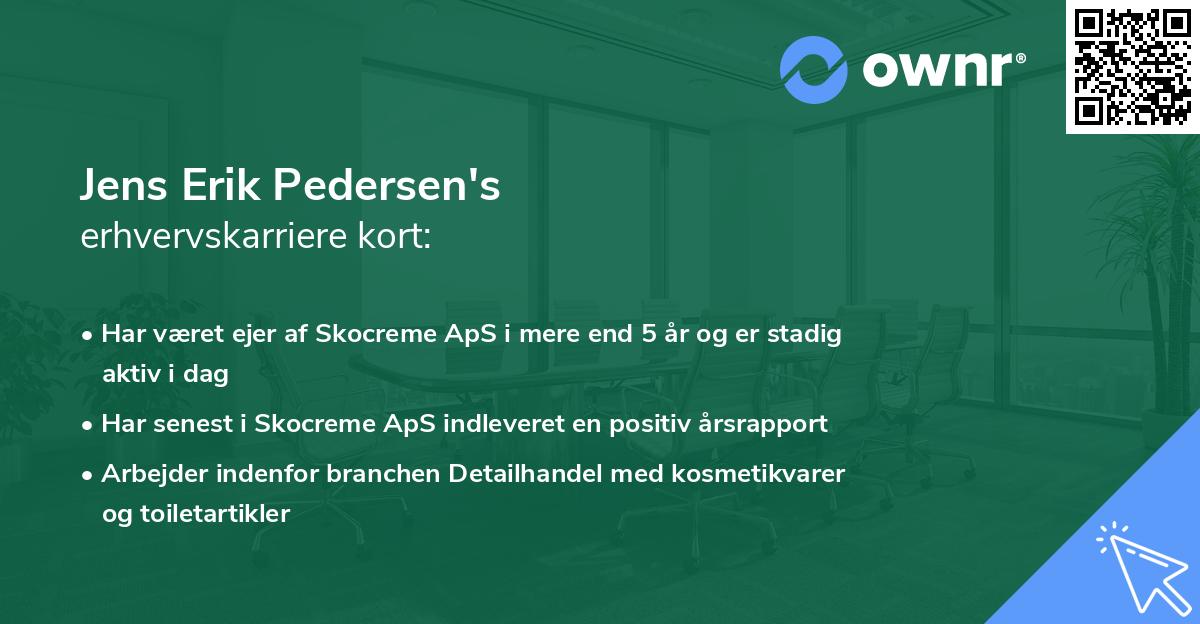 Jens Erik Pedersen's erhvervskarriere kort