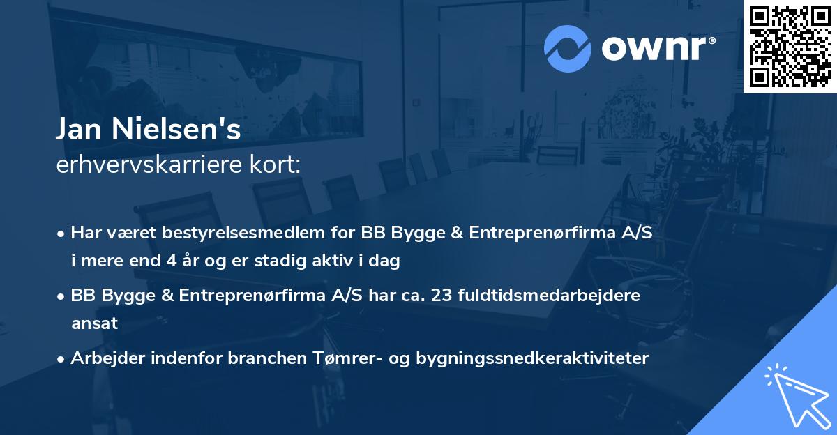 Jan Nielsen's erhvervskarriere kort