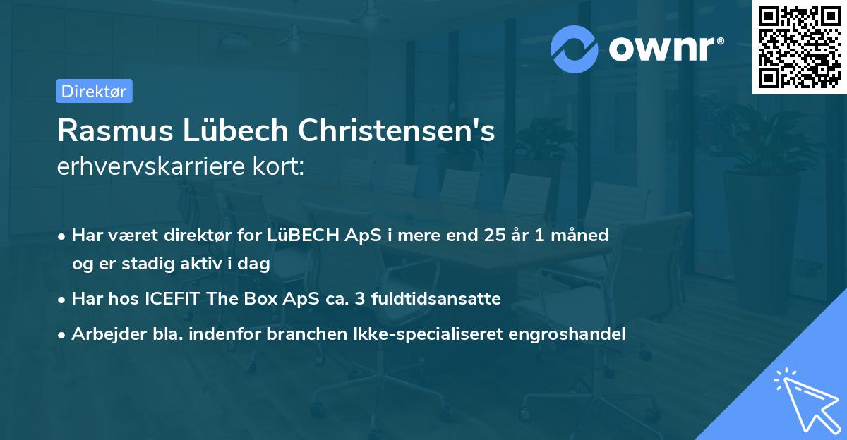 Rasmus Lübech Christensen's erhvervskarriere kort