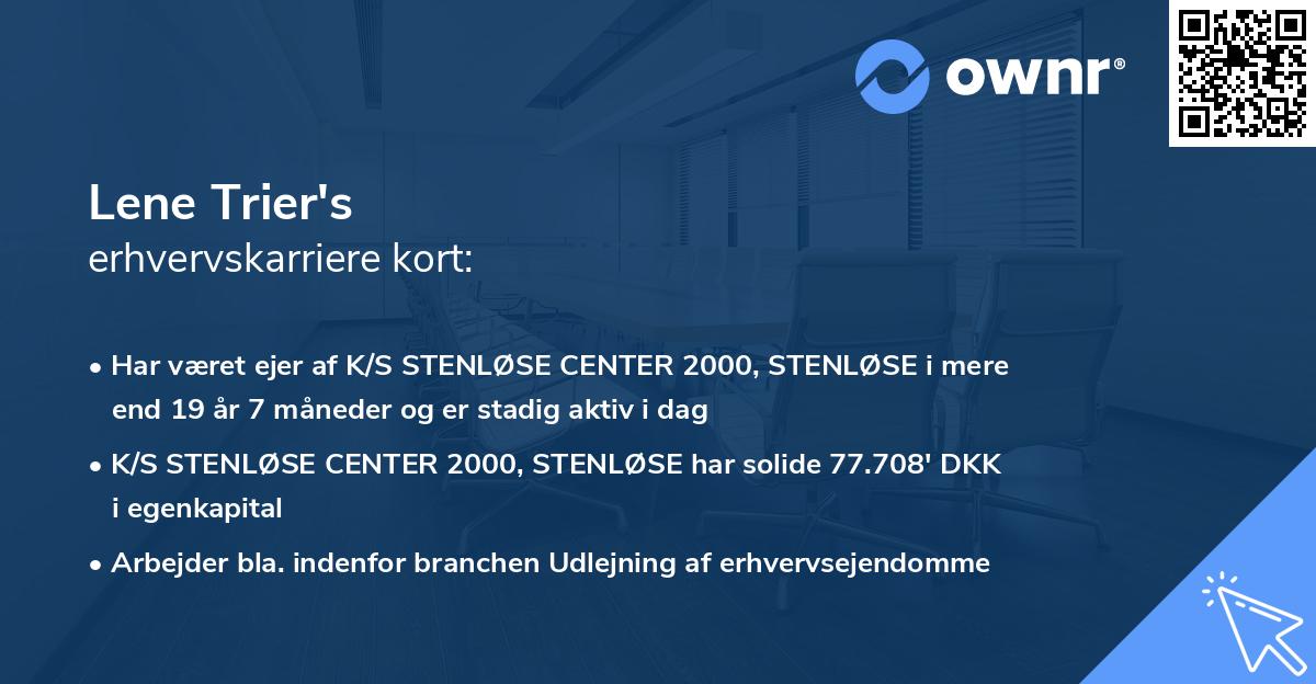 Lene Trier's erhvervskarriere kort