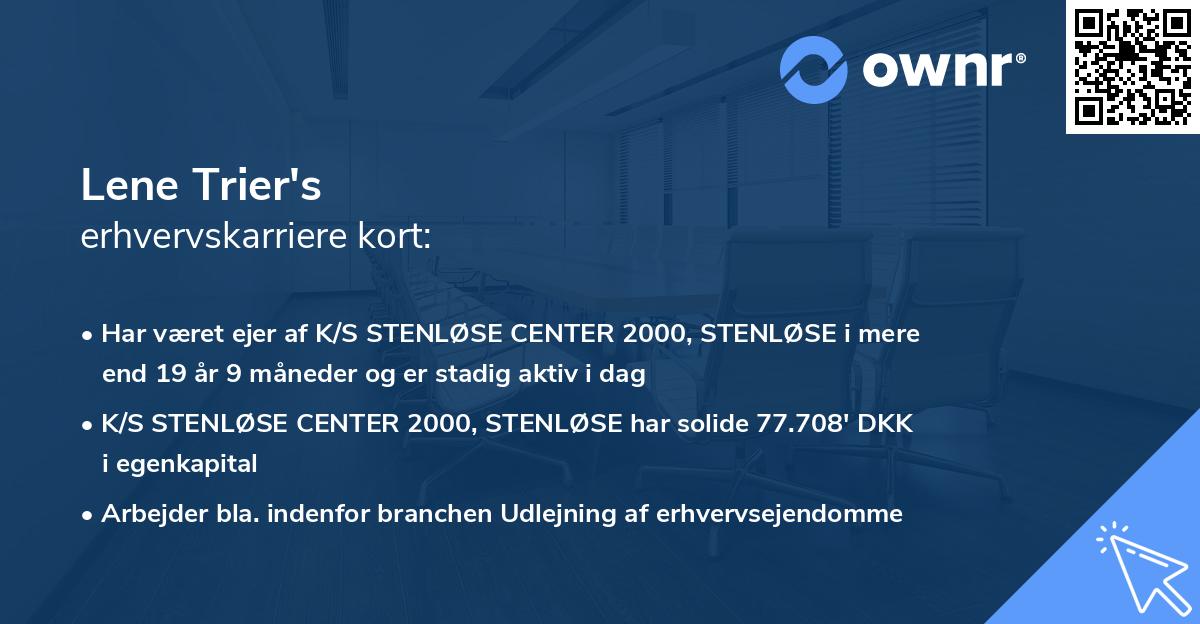 Lene Trier's erhvervskarriere kort