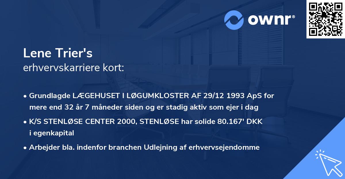 Lene Trier's erhvervskarriere kort