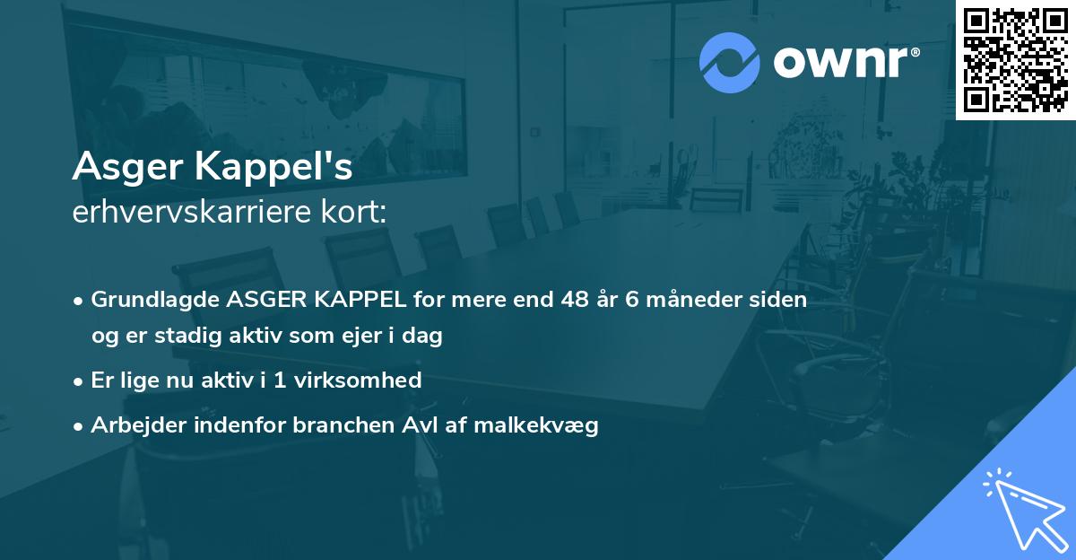 Asger Kappel's erhvervskarriere kort