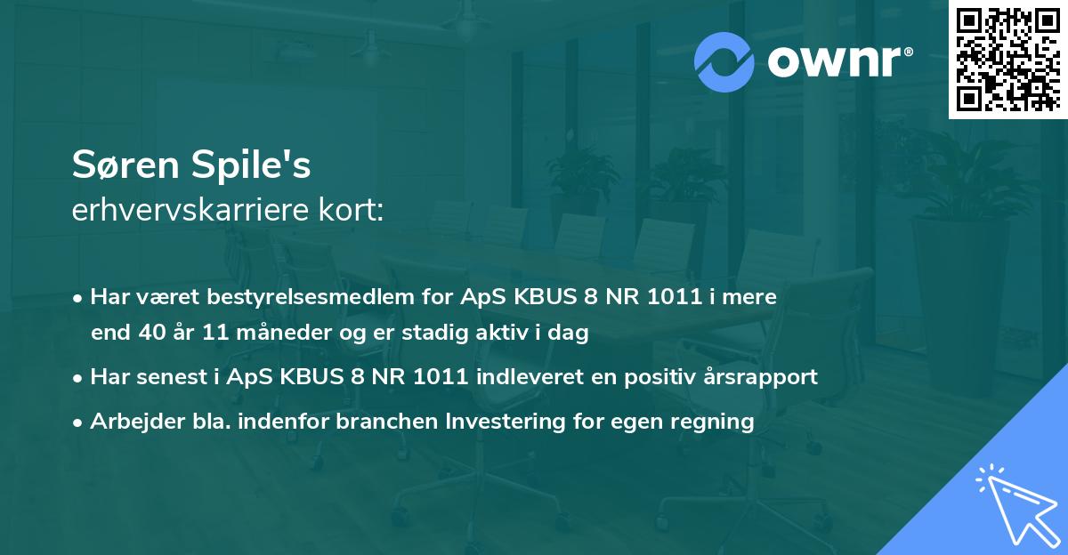 Søren Spile's erhvervskarriere kort