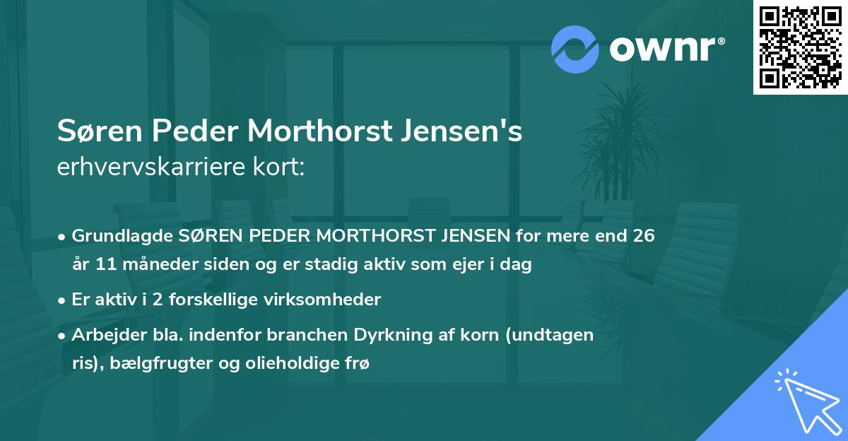 Søren Peder Morthorst Jensen's erhvervskarriere kort