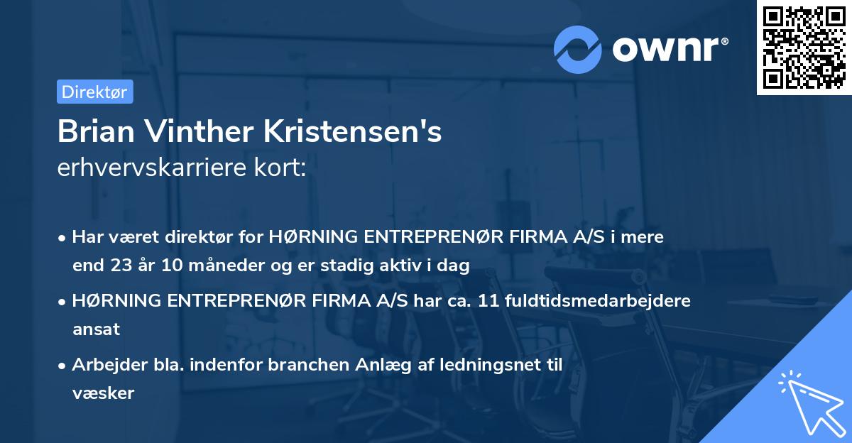 Brian Vinther Kristensen's erhvervskarriere kort