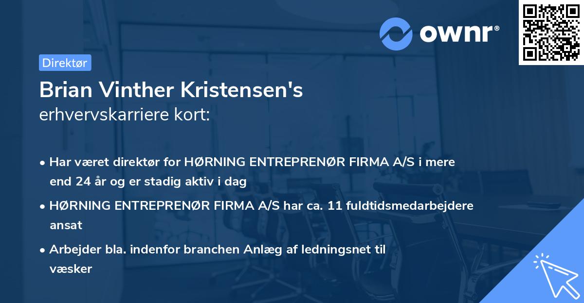 Brian Vinther Kristensen's erhvervskarriere kort