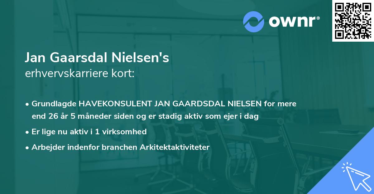 Jan Gaarsdal Nielsen's erhvervskarriere kort