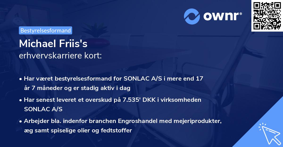 Michael Friis's erhvervskarriere kort