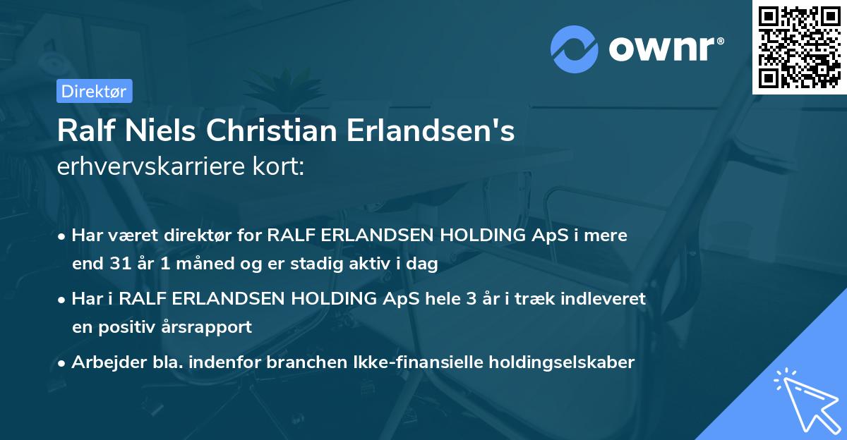Ralf Niels Christian Erlandsen's erhvervskarriere kort