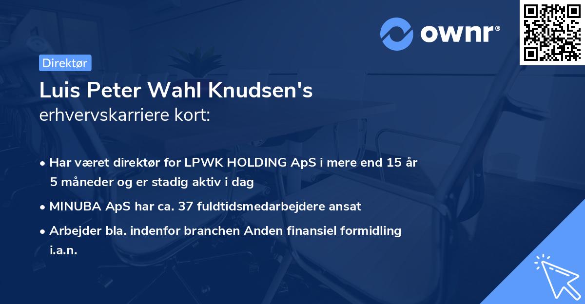 Luis Peter Wahl Knudsen's erhvervskarriere kort