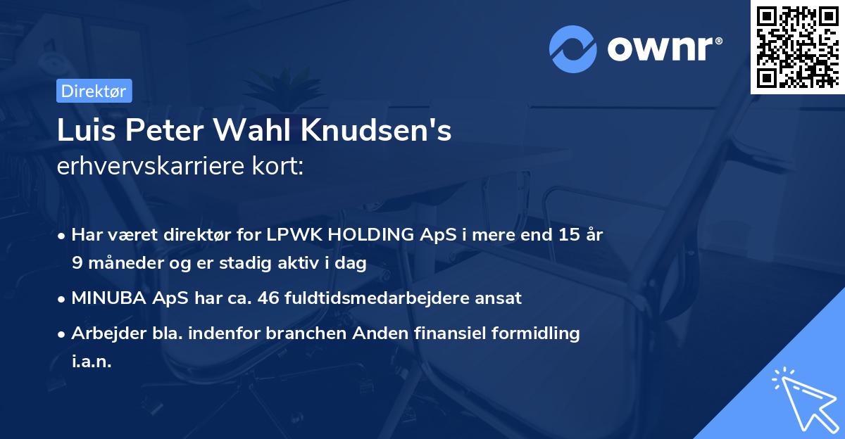 Luis Peter Wahl Knudsen's erhvervskarriere kort