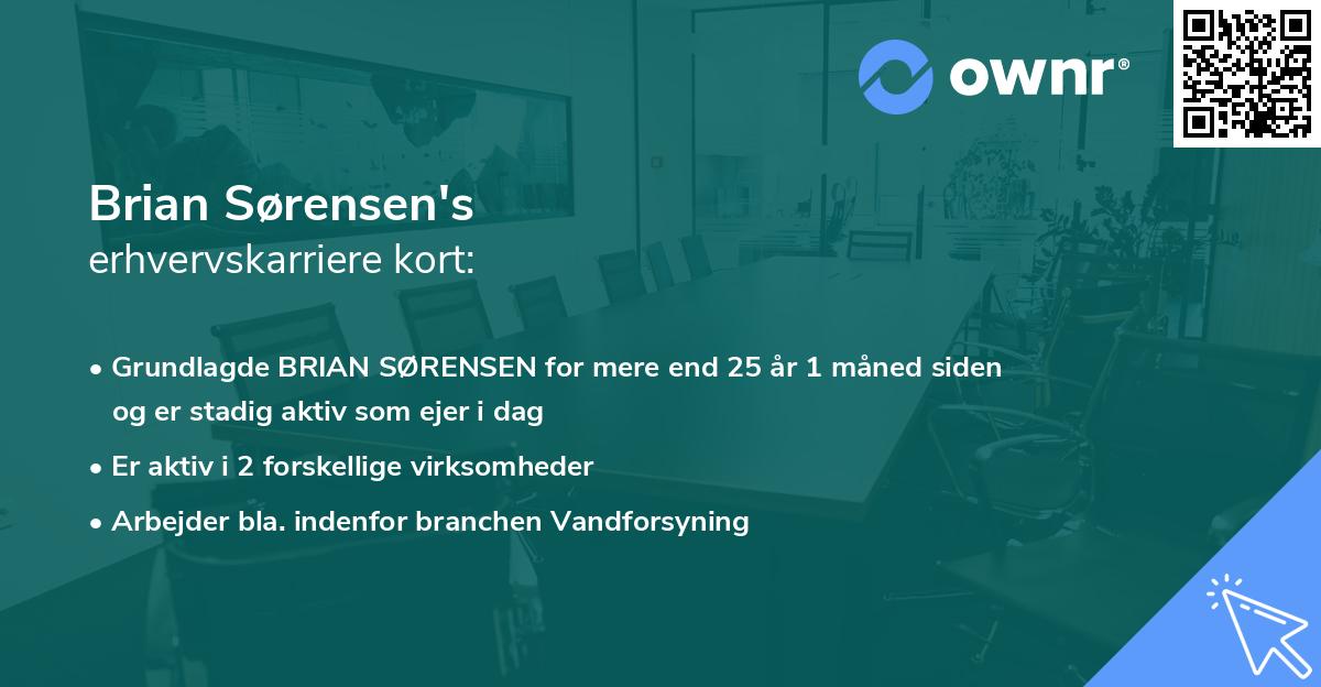 Brian Sørensen's erhvervskarriere kort