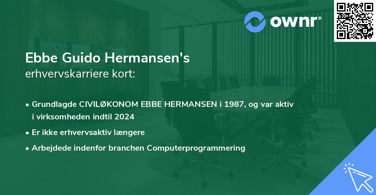 Ebbe Guido Hermansen's erhvervskarriere kort