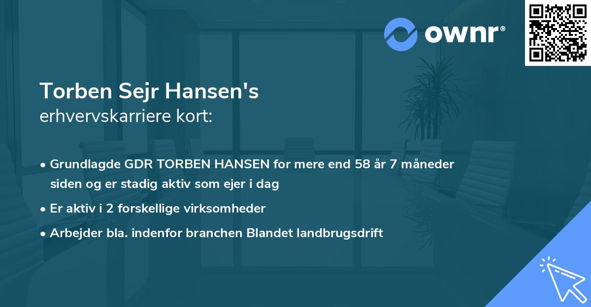 Torben Sejr Hansen's erhvervskarriere kort
