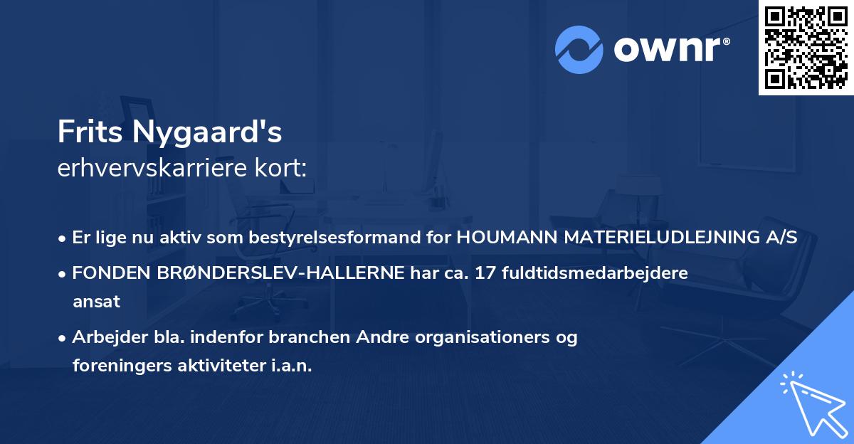Frits Nygaard's erhvervskarriere kort