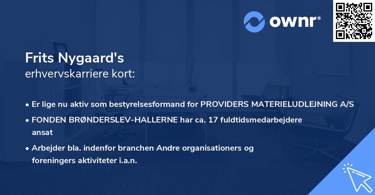 Frits Nygaard's erhvervskarriere kort