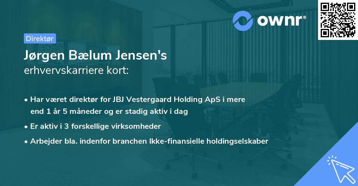 Jørgen Bælum Jensen's erhvervskarriere kort
