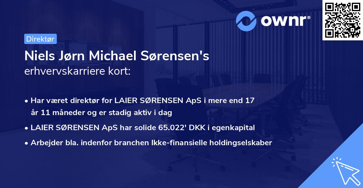 Niels Jørn Michael Sørensen's erhvervskarriere kort