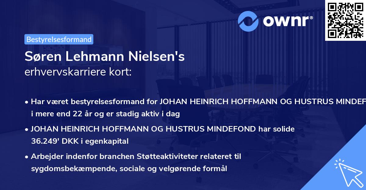 Søren Lehmann Nielsen's erhvervskarriere kort