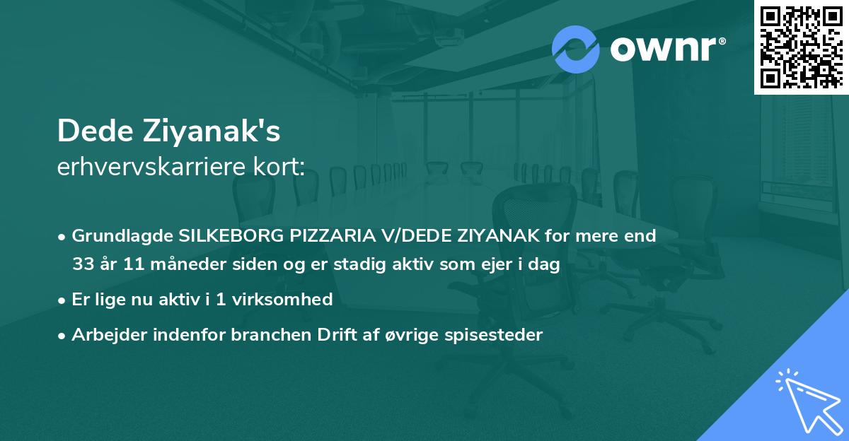 Dede Ziyanak's erhvervskarriere kort