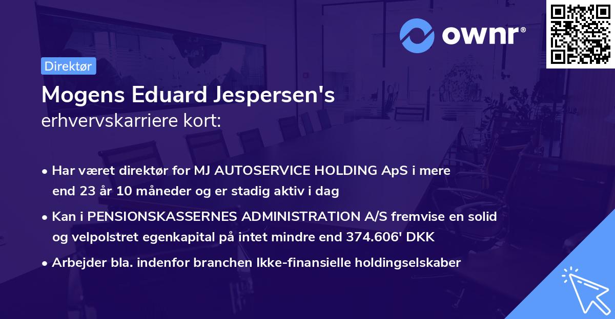 Mogens Eduard Jespersen's erhvervskarriere kort