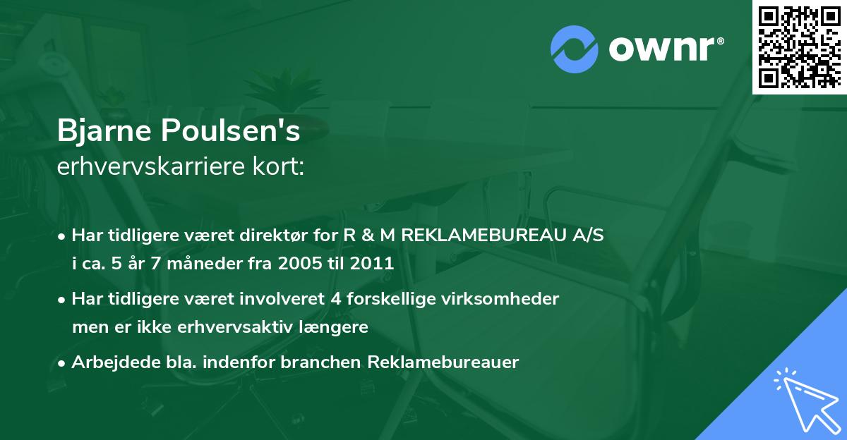 Bjarne Poulsen's erhvervskarriere kort