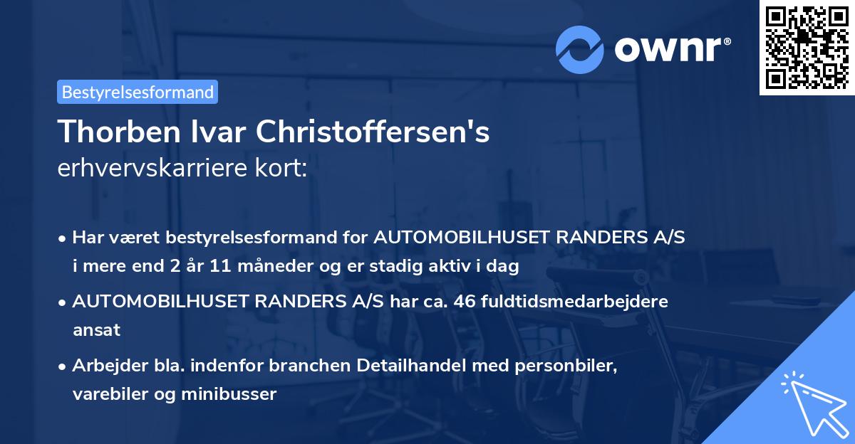 Thorben Ivar Christoffersen's erhvervskarriere kort