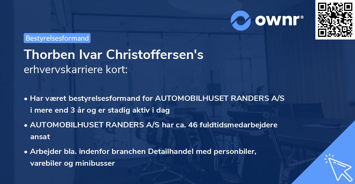 Thorben Ivar Christoffersen's erhvervskarriere kort