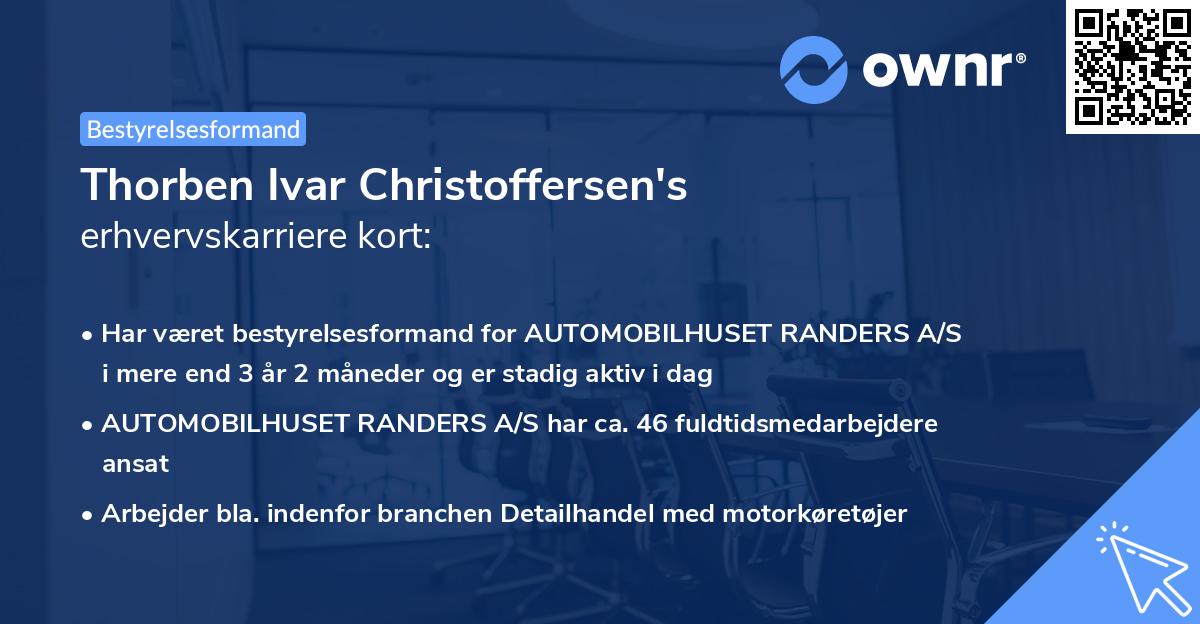 Thorben Ivar Christoffersen's erhvervskarriere kort