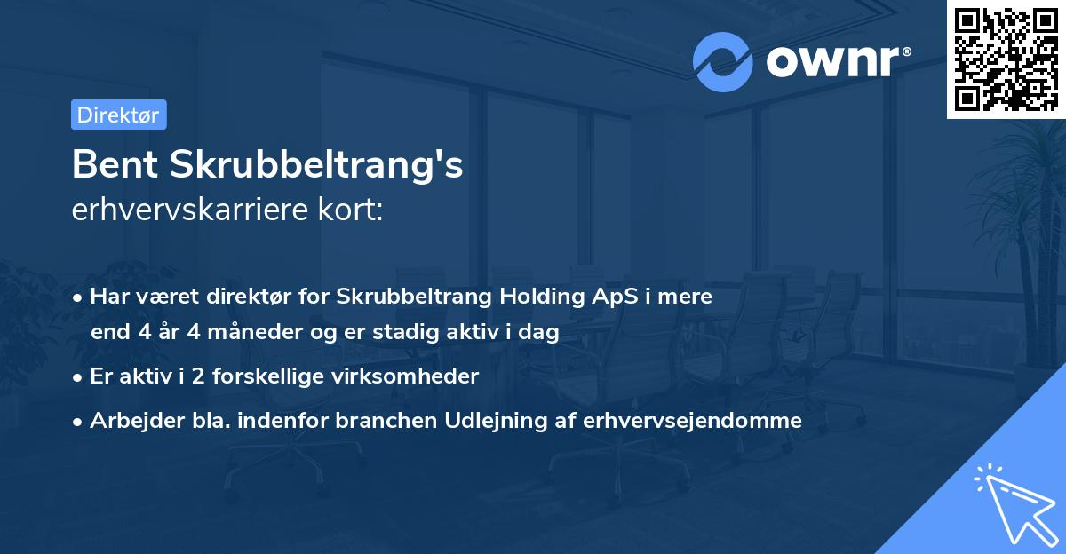 Bent Skrubbeltrang's erhvervskarriere kort