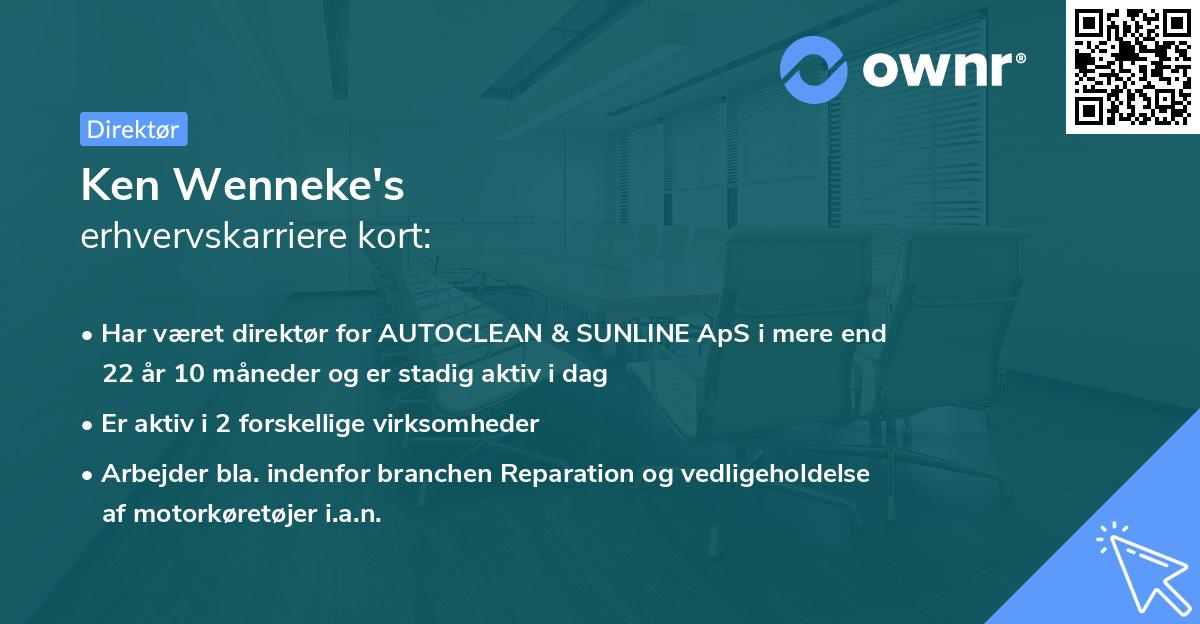 Ken Wenneke's erhvervskarriere kort