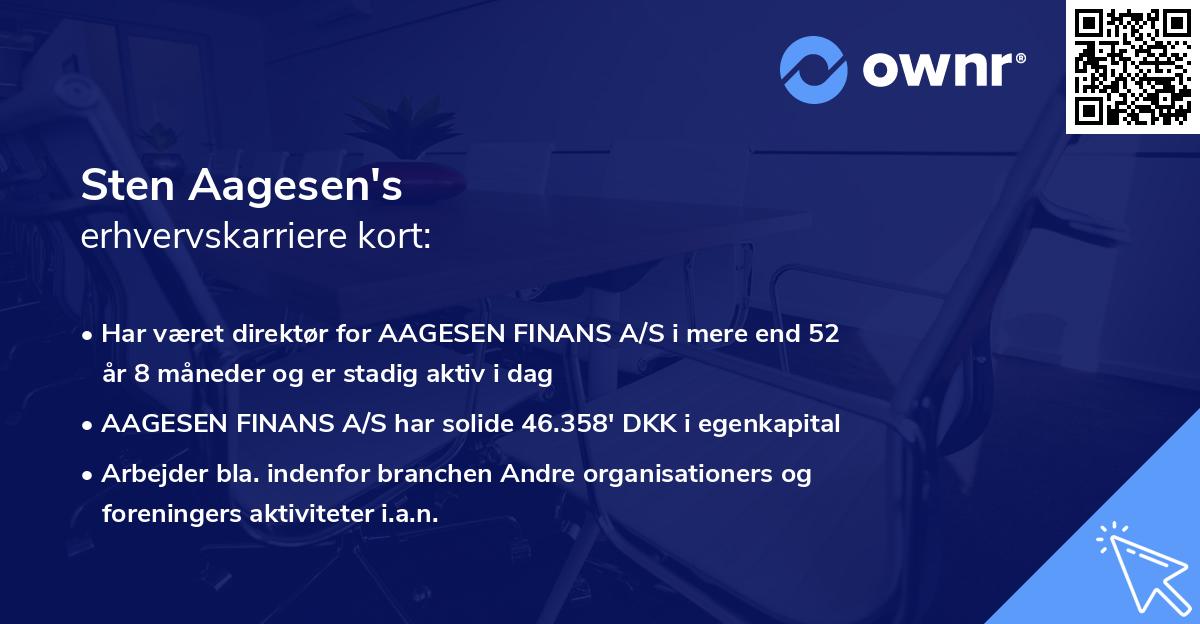 Sten Aagesen's erhvervskarriere kort