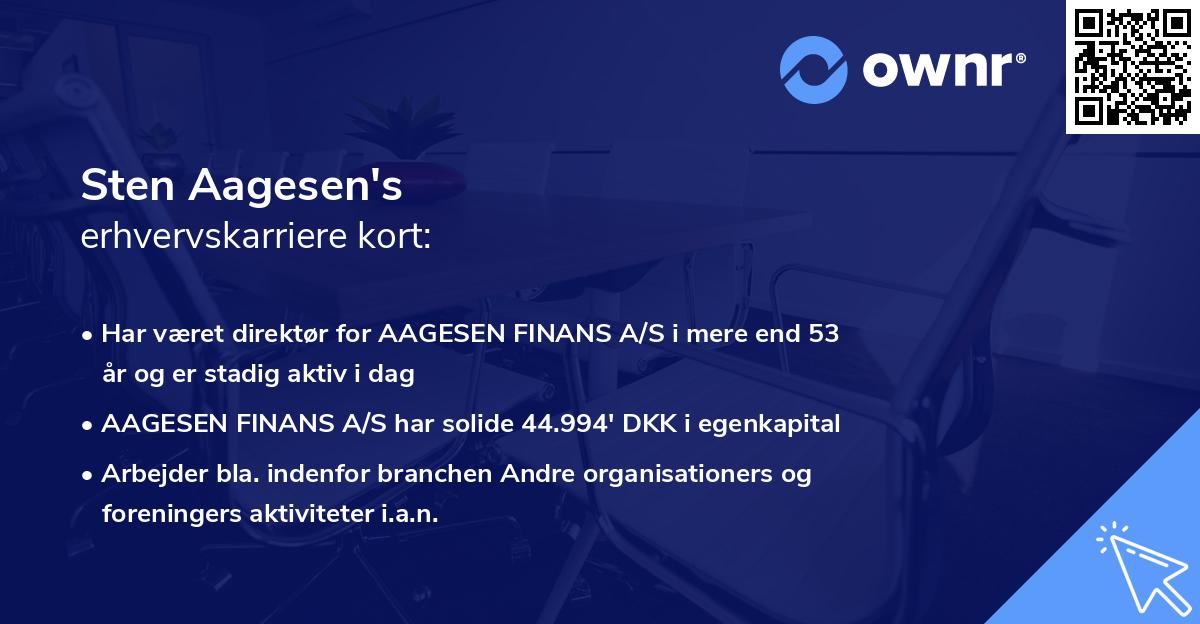 Sten Aagesen's erhvervskarriere kort