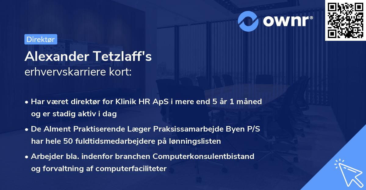 Alexander Tetzlaff's erhvervskarriere kort