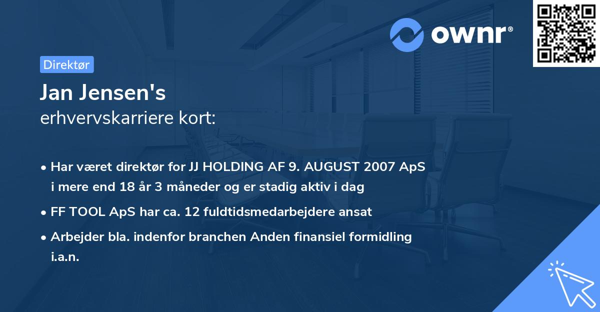 Jan Jensen's erhvervskarriere kort