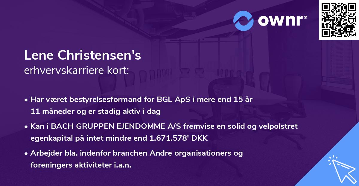 Lene Christensen's erhvervskarriere kort