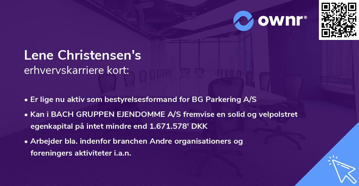 Lene Christensen's erhvervskarriere kort