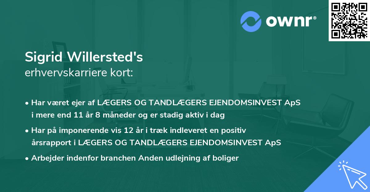 Sigrid Willersted's erhvervskarriere kort