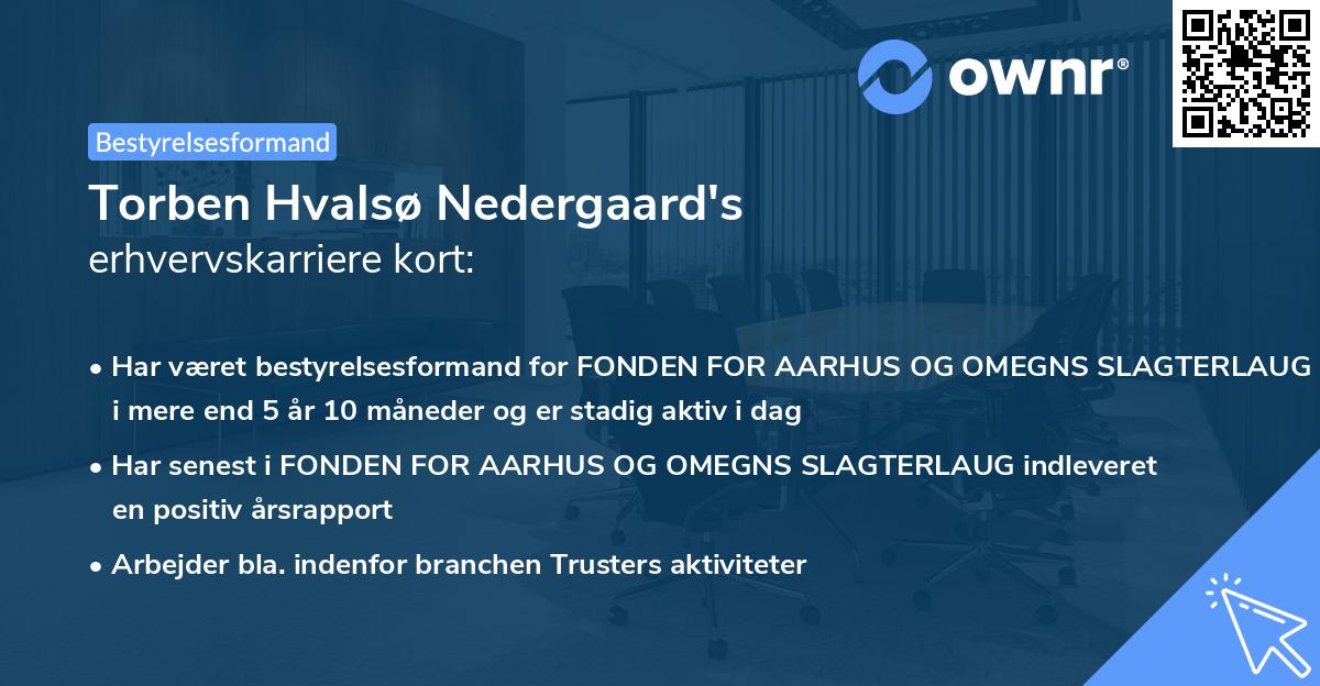 Torben Hvalsø Nedergaard's erhvervskarriere kort