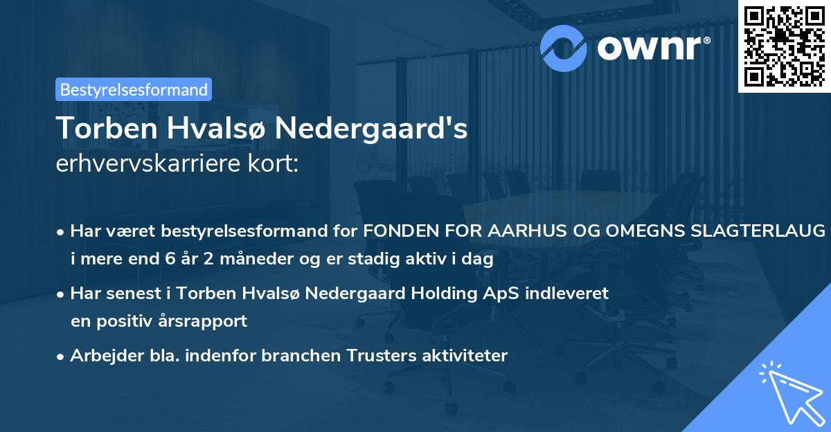 Torben Hvalsø Nedergaard's erhvervskarriere kort