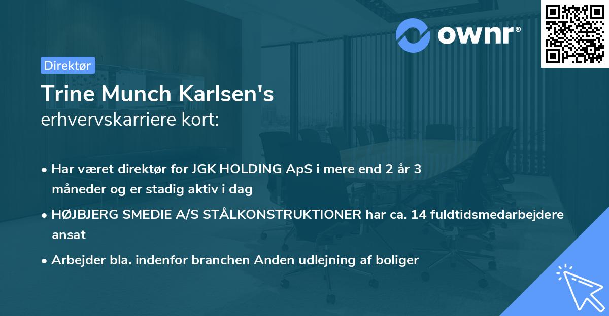 Trine Munch Karlsen's erhvervskarriere kort