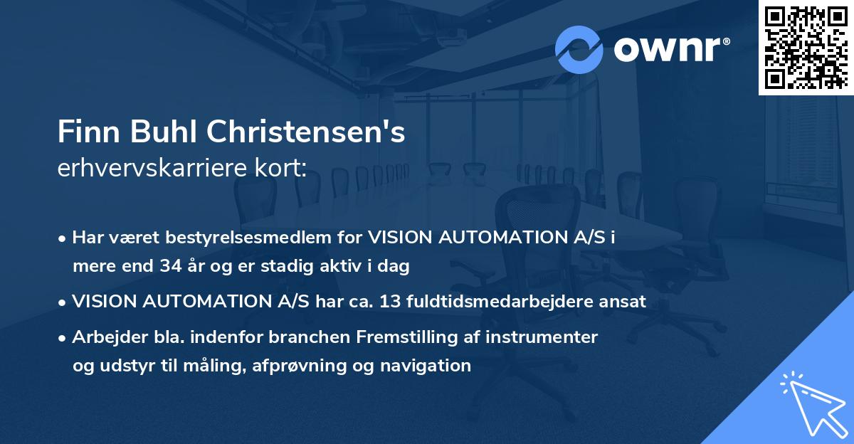 Finn Buhl Christensen's erhvervskarriere kort