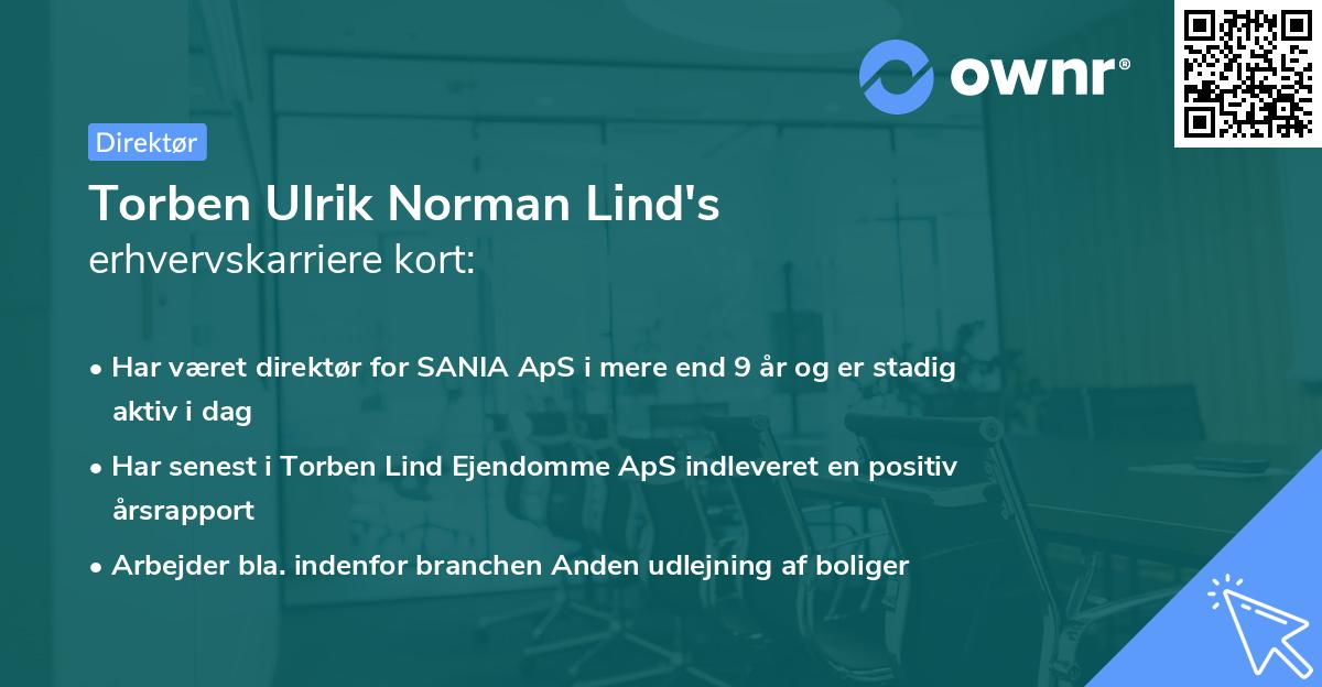 Torben Ulrik Norman Lind's erhvervskarriere kort