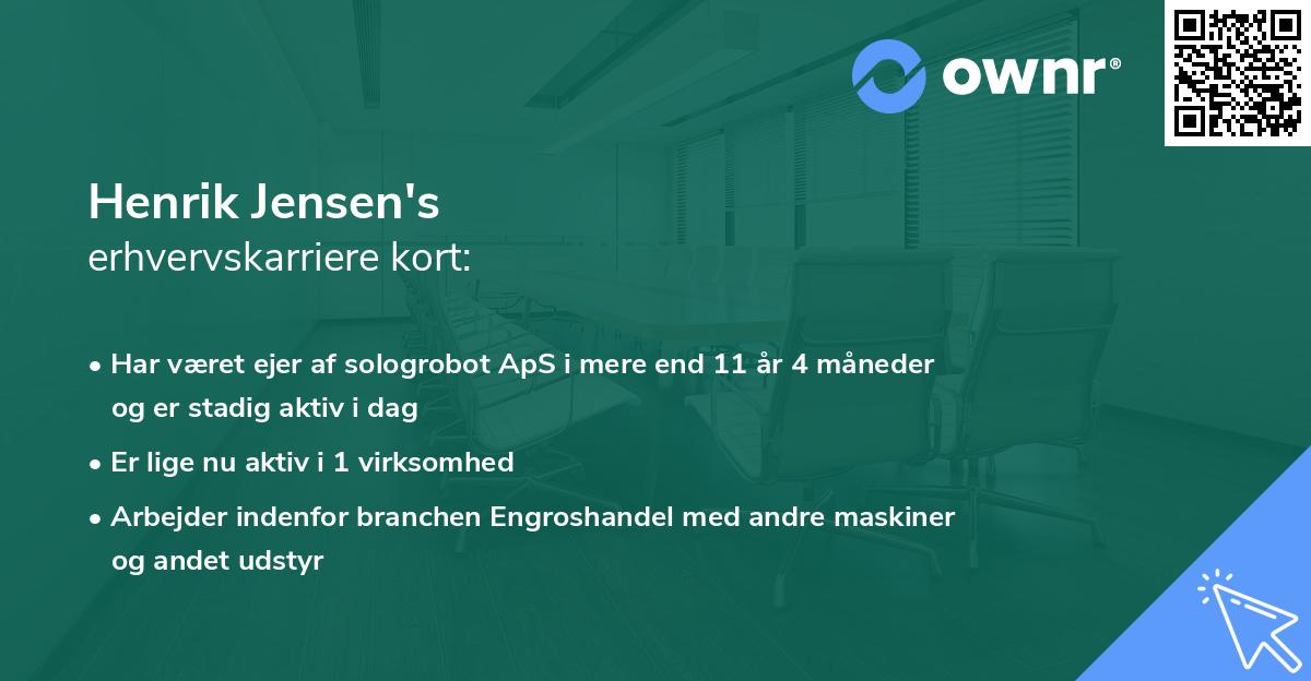 Henrik Jensen's erhvervskarriere kort