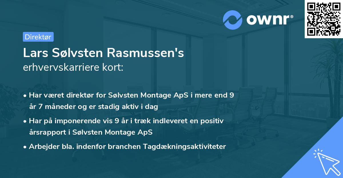 Lars Sølvsten Rasmussen's erhvervskarriere kort