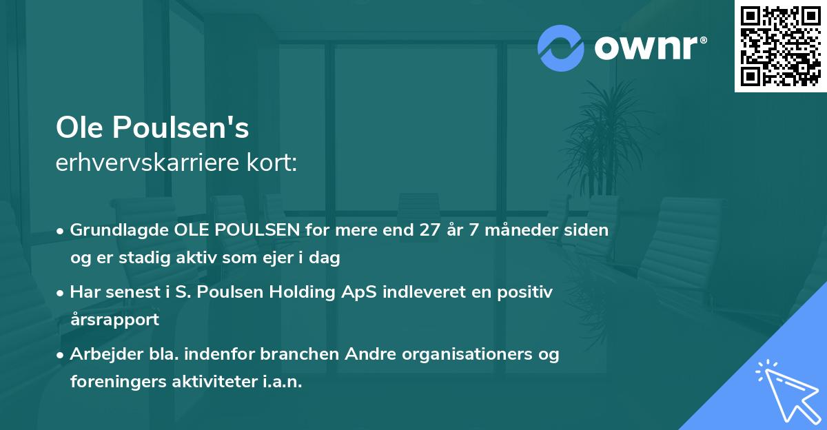Ole Poulsen's erhvervskarriere kort