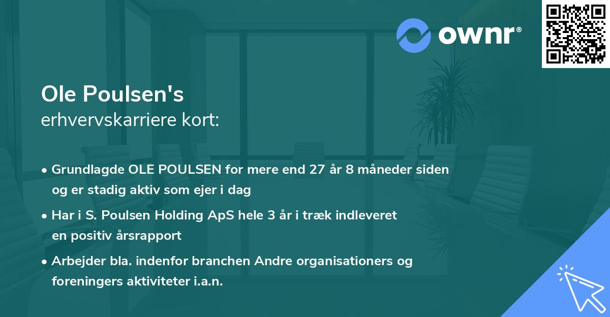 Ole Poulsen's erhvervskarriere kort